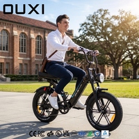 OUXI Vélo Électrique Style Cyclomoteur 20 Pouces 250W 48V 16.7Ah Phare Selle Rembourrée 7 Vitesses Vélo Urbain Tout-Terrain Q8
