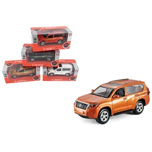 橙色特许汽车玩具1 36比例迷你丰田模型玩具拉回带灯金属汽车