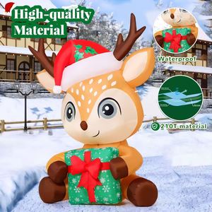 Reno Inflable de 5 Pies con Caja de Regalo, Precio de Fábrica, Decoraciones Navideñas para Exteriores, 110V, Gran Venta - Product Image 3