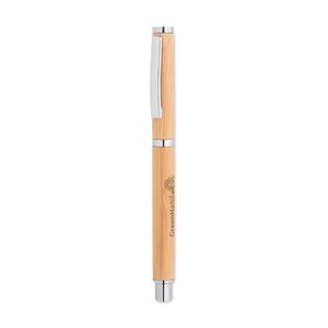 Stylo bille haut de gamme en bambou écologique personnalisé avec logo gravé au laser – Idéal pour les voyages d'affaires, les hôtels, les signatures et les cadeaux promotionnels - Product Image 4