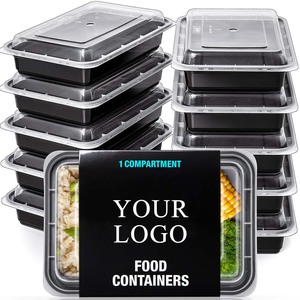 1 Compartimento Leakproof Recipiente Plástico Descartável Food Packaging Takeout Box Com Tampas