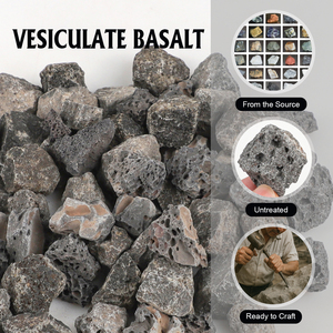 <span class=keywords><strong>Roche</strong></span> basaltique vésiculaire | <span class=keywords><strong>Roche</strong></span> ignée <span class=keywords><strong>volcanique</strong></span> structurée par pores pour étude scientifique - Product Image 2
