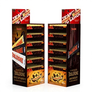 Free Custom Design Snack Dried <strong>Food</strong> Shelf Chocolate Paper Cardboard Shop 3 Tier Cardboard Floor Shipper Display <strong>Stand</strong> - Product Image 1