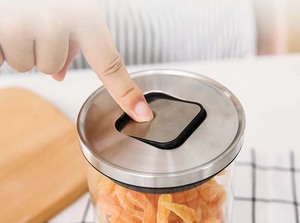 Hermético en vidrio de borosilicato, frascos con tapa de acero inoxidable granos recipiente de almacenamiento de contenedores para té, café al por mayor - Product Image 5