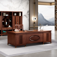 Nouveaux meubles de bureau de luxe chinois chocolat bois massif haut de gamme Table de direction bureau exécutif bois pour PDG