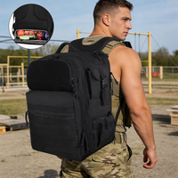 Sac à dos tactique à châssis interne avec compartiment pour ordinateur portable, port USB, résistant à l'eau, grande capacité 36-56L, fermeture éclair, idéal pour le sport