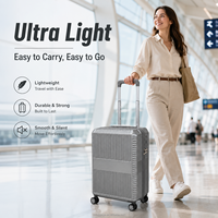 Valise de cabine ultra-légère de 20 pouces en matériau PC, bagage à roulettes portable en aluminium pour les courts séjours.