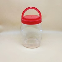 Pot à bonbons en plastique transparent avec couvercle et poignée, grande taille, 1L, 2L, 3L, 3.5l, vente en gros