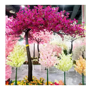 F109 Alta Qualidade Personalizado Curvo Grande Trunk Big Arch Artificial Rosa Bougainvillea Tree Flower Tree Para Festa de Casamento Decoração