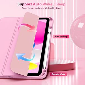 Coque de protection fine à trois volets avec support, anti-jaunissement, coque arrière transparente pour iPad A16 11 pouces 2025 10e génération 10.9 Air 11 - Product Image 2
