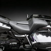Coussin de selle en fibre de carbone personnalisé pour moto Custom World, avec gel, pour Touring Road Glide Street Glide 2023.5-2025, noir