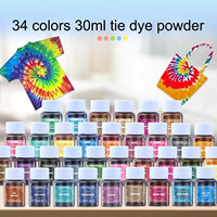 Ensemble de pigments tie-dye 34 couleurs, 30 ml, fabrication artisanale, respectueux de l'environnement, poudre de teinture pour vêtements, directement de l'usine