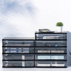 Organizador de escritorio para oficina, artículos de papelería, suministros de oficina, cajones de almacenamiento de plástico antiguo apilables - Product Image 3