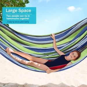 <span class=keywords><strong>Hamac</strong></span> d'extérieur en <span class=keywords><strong>toile</strong></span> double extra large pour 2 personnes avec cordes et crochets Mobilier <span class=keywords><strong>de</strong></span> <span class=keywords><strong>tente</strong></span> pliable - Product Image 3