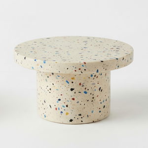 Modern Hand-made Terrazzo Cake Stand Round Dessert Display Plate Beige Speckled Serving <b>Tray</b> Home Party Bakery Customised Size - Product Image 1