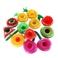 Porte-boissons flottant rond en PVC personnalisé Porte-boissons flotteur de plage imprimé UV Sous-verres porte-gobelet gonflable pour piscine
