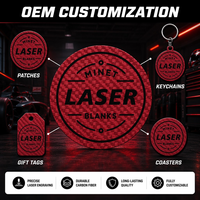 Feuilles de similicuir PU vierges pour gravure laser, effet fibre de carbone rouge à noir, avec adhésif, vente en gros