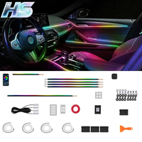 Speaker Lampu Ambient untuk Mobil, Lampu Ambient Mobil 110cm 90cm, Strip Lampu Ambient Mobil 256 Warna LED 20cm 75cm LHD RHD 12V