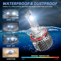 Ampoule de phare LED M65 130W/paire, alimentation externe, couleur blanche 6500K, H3 H7 H11 9005 9006 9012 H4 H19, ampoule de phare automobile haute puissance