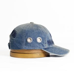 Casquette de baseball en denim lavé style urbain sportif, respirante, design décontracté avec broderie et détails œillet, tissu Dobby - Product Image 4