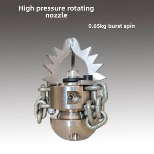 <span class=keywords><strong>Buse</strong></span> rotative <span class=keywords><strong>haute</strong></span> <span class=keywords><strong>pression</strong></span> en acier inoxydable pour le débouchage des égouts et le nettoyage de la boue avec conception de tête de souris à chaîne - Product Image 1