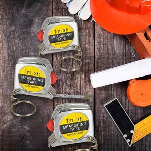 3ft <b>Mini</b> Tape Measure Keychain Retractable Steel Ruler Imperial Metric Dual <b>Scale</b> Pocket Tool for US Promotional Gift Bulk - Product Image 6