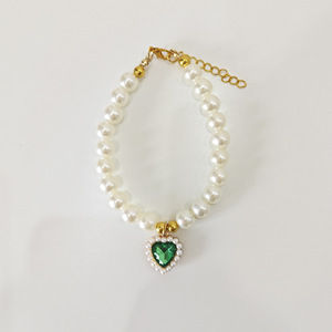 Collier pour animaux de compagnie, collier de perles pour chat, collier pour chien, ras-de-cou, pendentif cœur vintage, écharpe mignonne pour chat et chien. - Product Image 3
