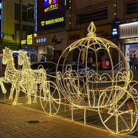 Chariot de cerf à LED personnalisé avec éclairage extérieur Lumières de fête pour centre commercial Carré Fête Décoration de mariage