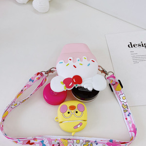 Silicone personnage de dessin animé bandoulière sac à bandoulière <span class=keywords><strong>portefeuille</strong></span> crème glacée sac à main porte-monnaie avec oreilles - Product Image 5