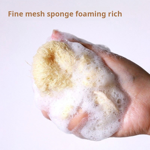 Toalla de baño exfoliante de lufa natural hecha a mano, bola de baño de lufa, venta al por mayor de fábrica, personalizada - Product Image 3