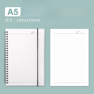 สมุดจดแบบม้วนกระดาษแบบหนาสำหรับนักเรียน A5สมุด<span class=keywords><strong>งาน</strong></span>แบบเรียบง่ายมีเส้นแนวนอนพิมพ์โลโก้ได้ตามต้องการ - Product Image 3
