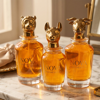 Flacon de parfum de luxe vide en verre 50ml 100ml, avec capuchon tête d'animal doré mat en carton, rechargeable, brume fine, haute qualité, pour fragrance
