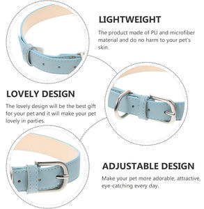 Colliers ronds colorés durables pour chiots Collier de cou en PU pour petits, moyens et grands chiens et chats - Product Image 4