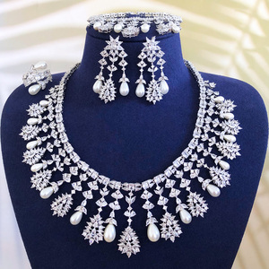 T316a Siêu Sang Trọng Màu Xanh Lá Cây 4Pcs Ấn Độ Vòng Cổ Cubic Zircon Bộ Đồ Trang Sức Cho Phụ Nữ Cưới Phi Nigeria Đảng Trang Sức Set - Product Image 2