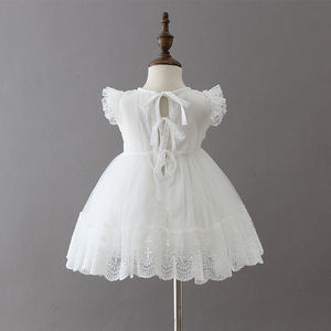 Abito da Battesimo Ricamato per Bambina, Vestito Bianco da Cerimonia per Comunione, per Bambini da 12 a <span class=keywords><strong>18</strong></span> <span class=keywords><strong>Mesi</strong></span> - Product Image 2