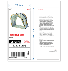 Étiquettes de vêtements écologiques en Tyvek, résistantes à la déchirure, lavables, imprimées sur mesure, pour la fabrication d'équipements de plein air - Product Image 1