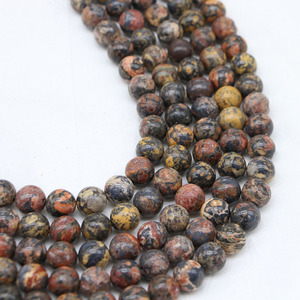 Natural <b>Red</b> Leopard Skin Jasper Round Loose Beads For <b>Bracelet</b> Making 8mm ST0136 - Product Image 5
