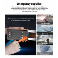 Banco de energía solar 3 en 1 con manivela manual, cargador portátil incorporado para teléfono móvil, 30000mah, emergencia al aire libre, 2 Usb, nuevo producto