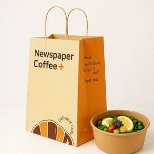 Modern Big Black Kraft <b>Paper</b> Bag for Restaurant Takeaway and Gift Packaging Custom Logo Factory Price - Product Image 2