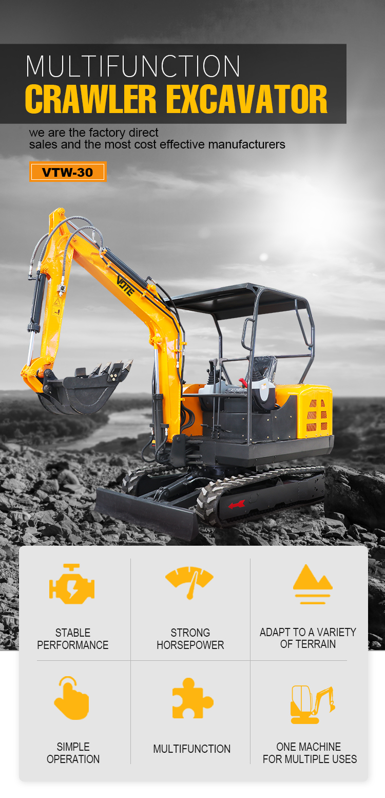 Economical new hydraulic excavators 3 ton mini excavator crawler digger reliable hydraulic system