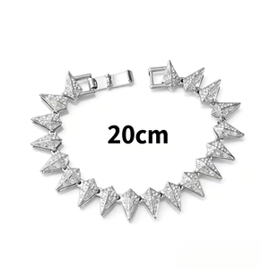 Hot Selling Popular Personalized Alloy Gold Silver Plated Geometric Bracelet Hiphop Simple Versatile <b>Men</b> Chain Bracelets Jewelry - Product Image 5