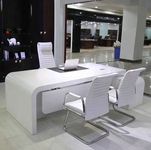 Table d'ordinateur de bureau Secrétaire en bois avec tiroirs CEO Table de travail en marbre acrylique - Product Image 2