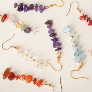 Nouvelles boucles d'oreilles en cristal naturel faites à la main, pierres de guérison, gravier de cristal, <span class=keywords><strong>pour</strong></span> femmes - Product Image 3