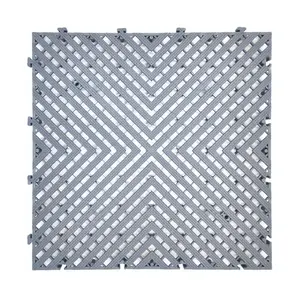 Dalles de sol en plastique et caoutchouc pour piscine, drainage, extérieur, interverrouillables, 40*40, tapis de garage, revêtement de sol, paillasson - Product Image 6