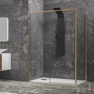 Kamalu KLA-4000G Porte Doccia Senza Telaio Oro Satinato 75x140 Scorrevoli e Fisse Vetro 6mm con Altezza 200h - Product Image 4