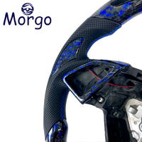 Volant personnalisé en fibre de carbone forgée bleue avec LED pour Chevrolet Camaro SS RS LT1 ZL1 1LE Corvette C7 ZR1 Z06 Z07 Coupé