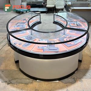 <b>Wall</b> Mounted Wooden Jewelry Counter Glass Display Cabinet LED <b>Light</b> High End Jewelry Display Shelf Luxury Design - Product Image 5