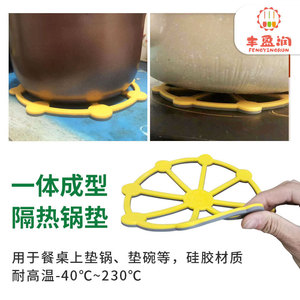 Fengyingrun Silicone Heat Insulating Pot Pad Round Petal Shape For Tabletop Use With Bowls And Pots - Product Image 1