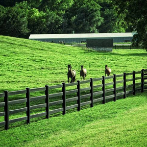 AOCHI Durable Outdoor <span class=keywords><strong>3</strong></span> Rails Schwarzes PVC-Pferde zauns ystem für Ranch Horse Yard UV-Schutz Niedrig preis angebot - Product Image 6