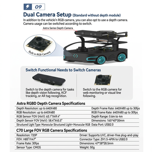 Base mobile professionnelle ROS à structure <span class=keywords><strong>Ackermann</strong></span> UGV, V550 AMR avec caméra de profondeur, LiDAR N10P et radar MR20 pour la planification de trajectoire - Product Image 6